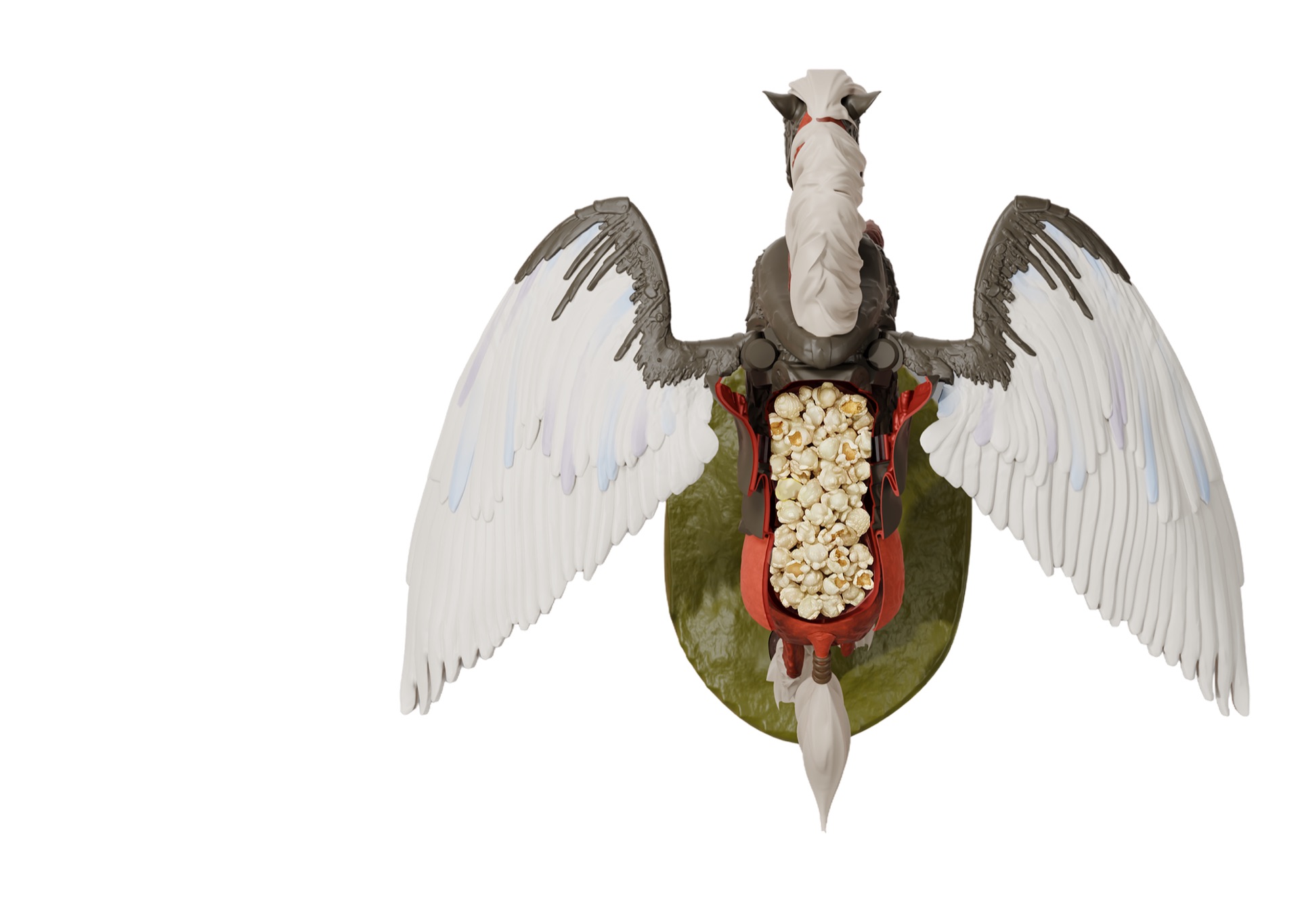 Winged horse collectible rear view